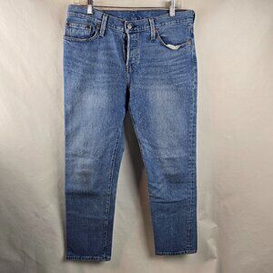 Levi's 501 CT Jeans Mens 28x32 Blue Custom Tapered Denim Button Fly Actual 32x28